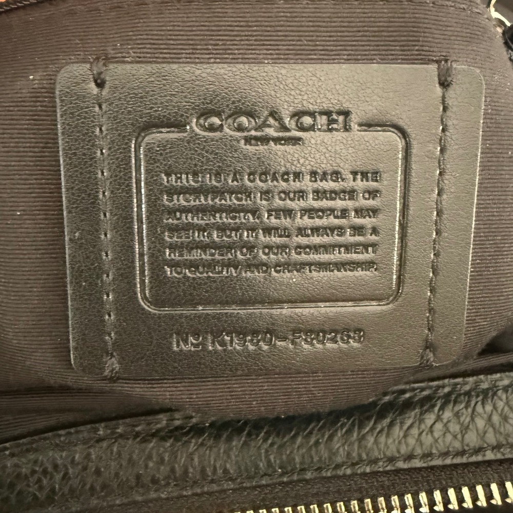 Coach Edie Black Leather Shoulder Bag Purse F80268 - Picture 9 of 11